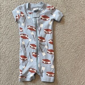 Hanna Andersson Light Blue S'mores Print Bodysuit